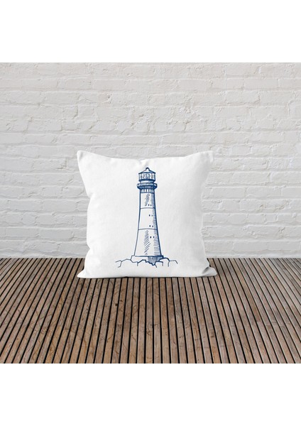 Lighthouse / Deniz Feneri Çift Taraflı Kırlent Kılıfı 2 Adet