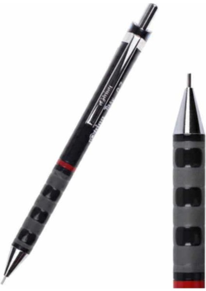 07 Uçlu Kalem Siyah Silgi ve Rotring 07 Uç Toplam3 Parça