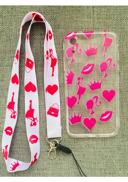 Iphone Xr Barbie Özel Tasarım Telefon Boyun Askılı Set Kılıf