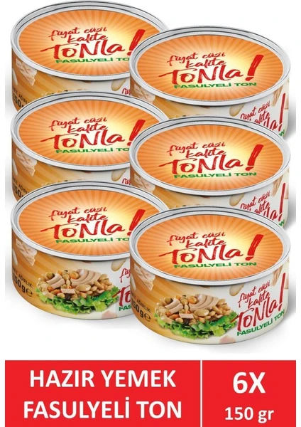 Fiyat Cüz'I Kalite Tonla Kalite Tonla Aç Ye Fasulyeli Ton Balığı 150 gr x 6 Adet