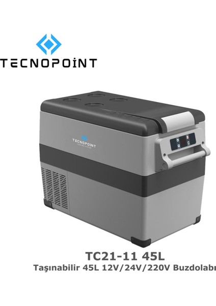 Tecno Point Tecnopoint TC21-11 Taşınabilir Araç Buzdolabı 45 Litre 12V/24V/220V Uyumlu