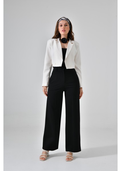 Ekru Kruvaze Crop Blazer Ceket fiyatları