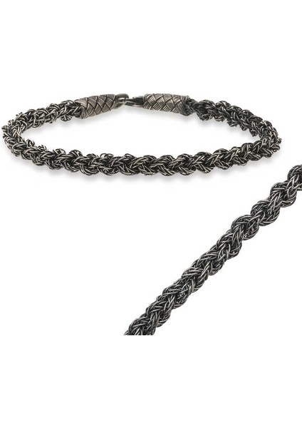 Gümüş Kazaziye Örgü Bileklik