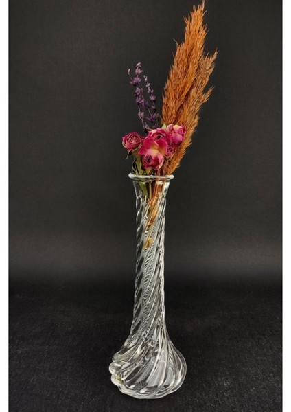 Cam Karanfillik Vazo 25 cm - Desen-1