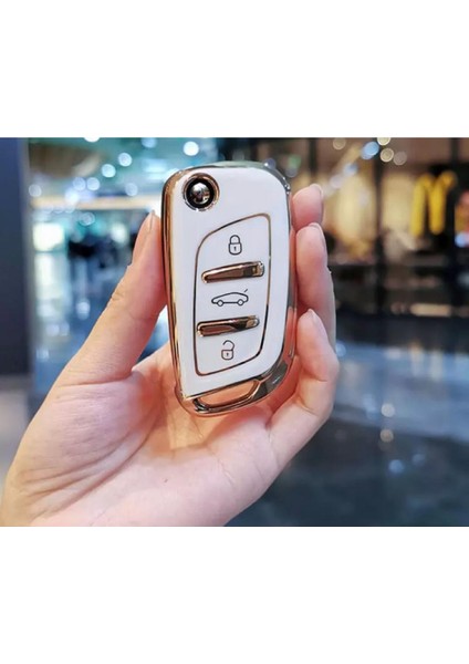 Citröen C1 C2 C3 C4 C5 Lüx Anahtar Koruma Kılıfı Sustalı