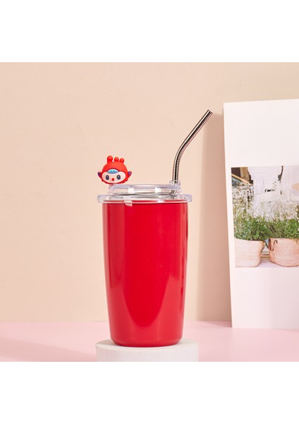 Paslanmaz Çelik Termos Bardak, Açık Taşınabilir Bardak, 20OZ Düz Samanlı Su Bardağı (Yurt Dışından)