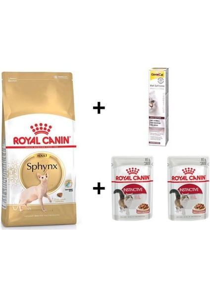 Sphynx Yetişkin Kedi Maması 2 kg + 2 Adet Rc Yaş Mama 85 gr