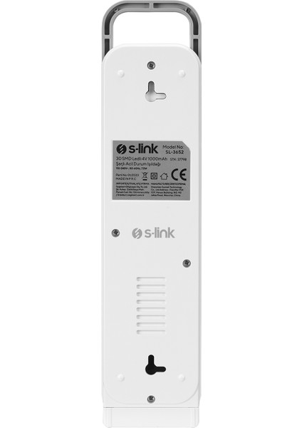 SL-3652 Beyaz 40 Smd Ledli 4V 1000MAH Şarjlı Acil Durum Işıldağı