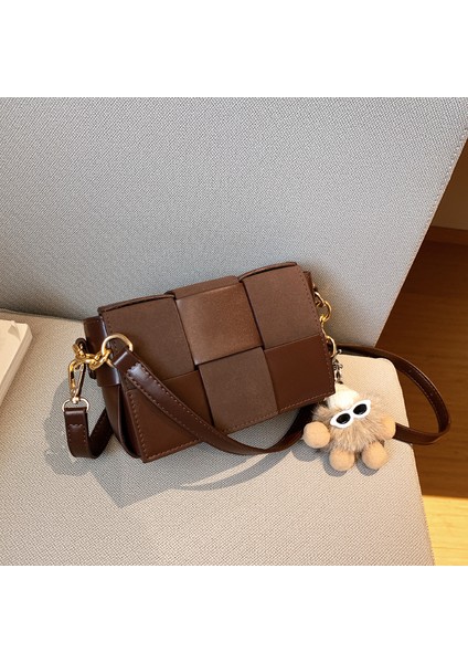 Niş Tasarım Dokuma Patchwork Tarzı Küçük Kare Çanta (Yurt Dışından)