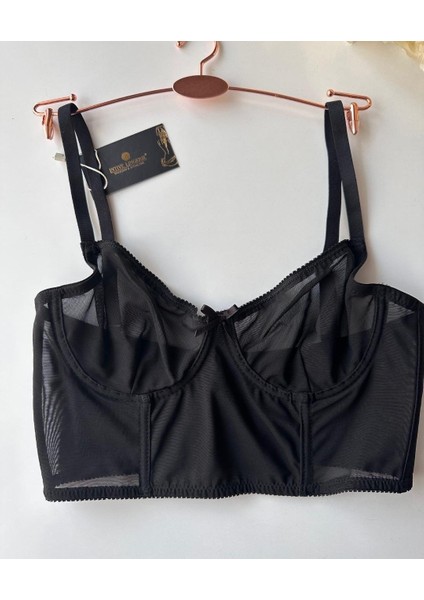 Ivy Siyah Transparan Balenli Korse Tül Sütyen fiyatları