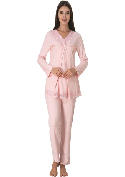 Pembe Hamile Lohusa Pijama Takımı