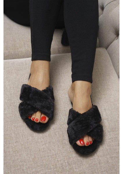 OCT Shoes Çapraz Peluş Terlik 1026