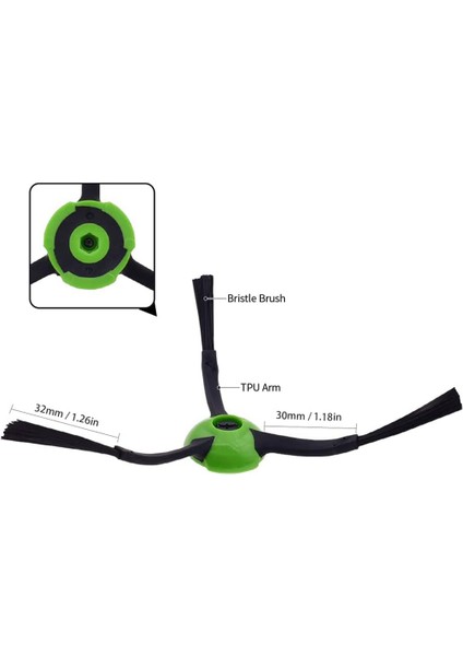 Irobot Roomba E, I ve J Serisi Için Yedek Yan Fırçalar E5, E6, I1, I1+, I3, I3+, I4, I4+, I6, I7, I8, J7, J7+ Plus (Yurt Dışından)
