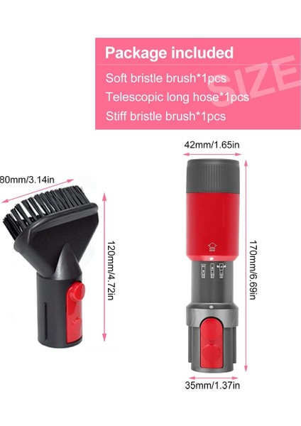 Traceless Yumuşak Fırça Kafası ve Hortum Aracı Dyson V7 V8 V10 V11 V12 V15 Elektrikli Süpürge Toz Temizleme Fırçası Aksesuarları (Yurt Dışından)