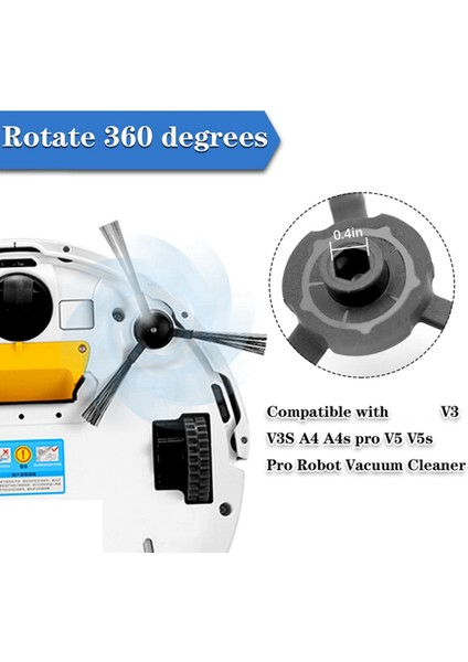 Ilıfe V3 V3S A4 A4S Pro V5 V5S Pro Robotlu Süpürge Için 10 Adet Süpürme Yan Fırça Değişimi (Yurt Dışından)