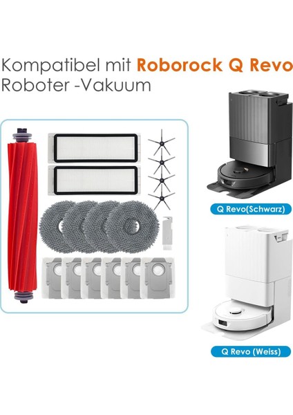 Roborock Q REVO/P10 A7400RR Elektrikli Süpürge Ana Yan Fırça Hepa Filtre Paspas Bezleri Toz Torbası Yedek Parça (Yurt Dışından)