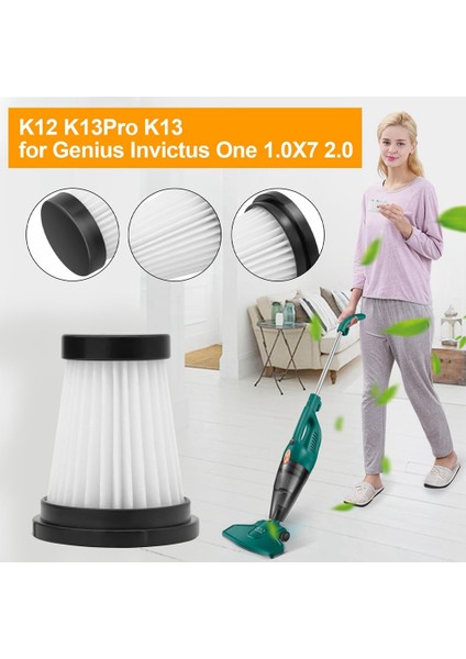 Moosoo K12 Pro K13 Için Hepa Filtre Genius Invictus One 1.0x7 2.0 Elektrikli El Süpürgesi Akülü Değiştirme (Yurt Dışından)