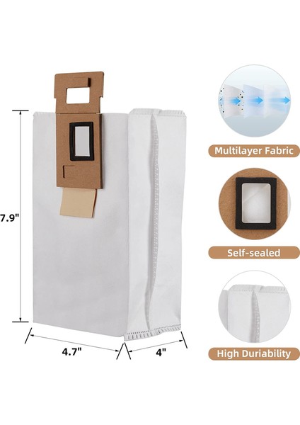 Yedek Aksesuarlar Hepa Filtre Yan Fırça Paspas Toz Torbası Xiaomi Roborock S7 T7S T7S Zemin Süpürme Robotu (Yurt Dışından)