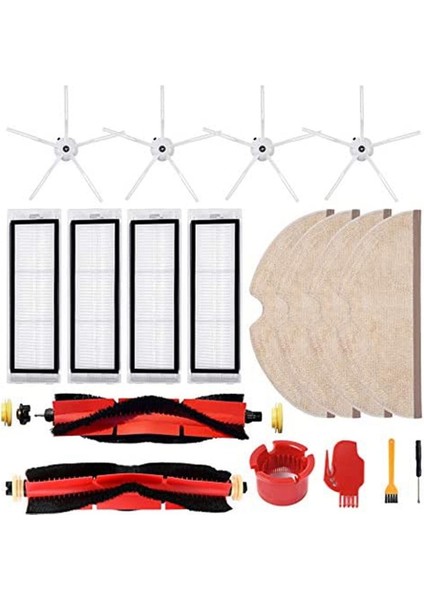 18 Paket Yedek Aksesuarlar Kiti Xiaomi Roborock S4 S5 S6 E4 E20 E25 E35 S50 Robotik Elektrikli Süpürge Parçaları (Yurt Dışından)