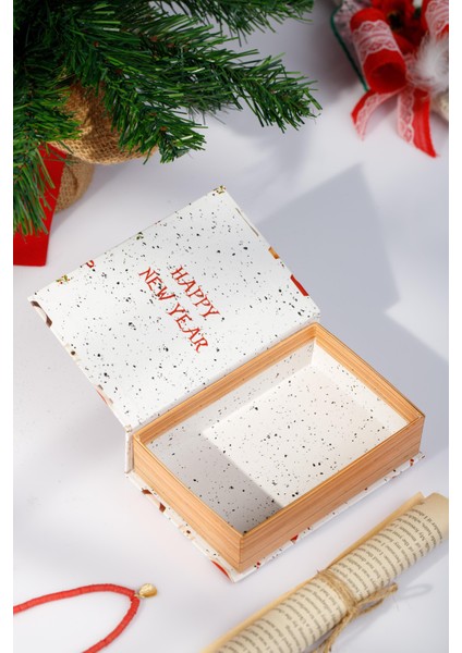 Beyaz Noel Yılbaşı Yeni Yıl Dekorlu Kutu Takı Aksesuar Organizer modelleri