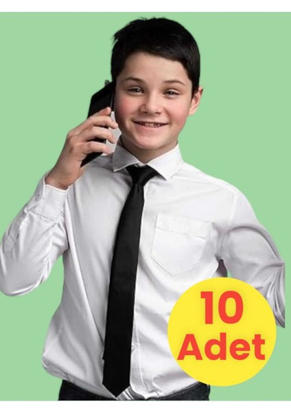 Unisex 5 - 10 Yaş Çocuk Lastikli Kravat 10 Adet