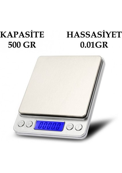 Dijital Hassas Terazi Tartı 500 Gr./0.01 Gr. I-2000