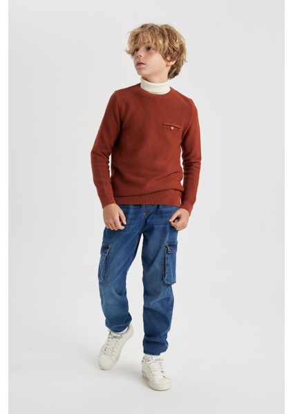 Erkek Çocuk Regular Fit Bisiklet Yaka Kazak W4651A622AU