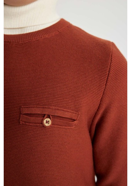 Erkek Çocuk Regular Fit Bisiklet Yaka Kazak W4651A622AU