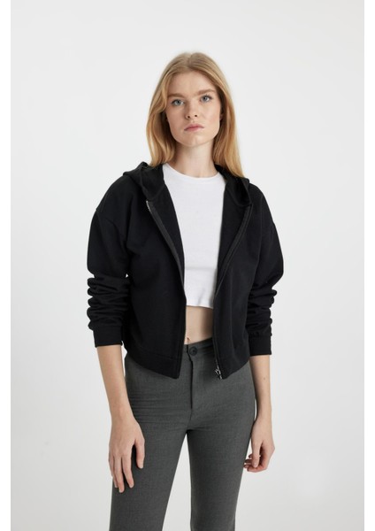 Coool Regular Fit Kapüşonlu Fermuarlı Sweatshirt Y7107AZ23SP