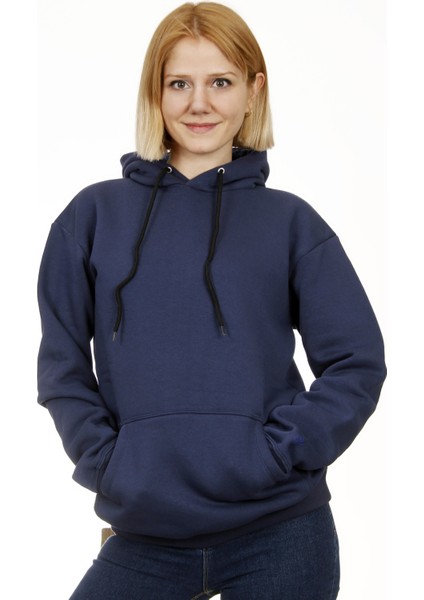 Kapşonlu Indigo Sweatshirt