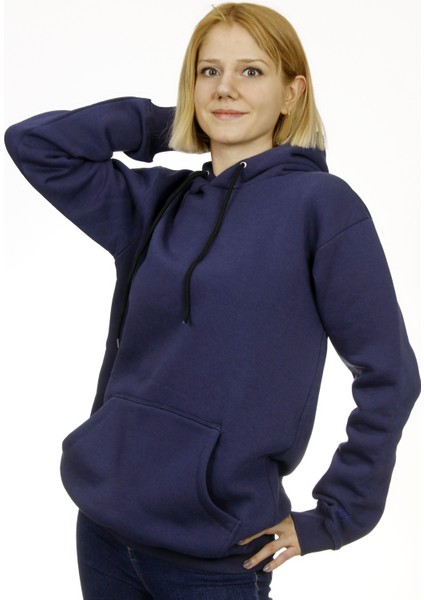 Kapşonlu Indigo Sweatshirt