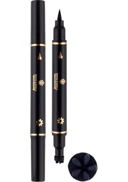 Çift Uçlu Çiçek Desenli Eyeliner