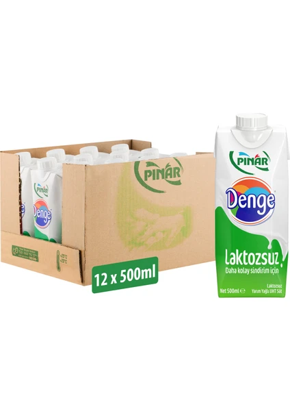 Denge Laktozsuz Süt 500 ml x 12 Adet