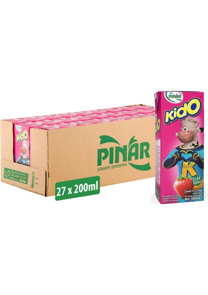 Kido Çilekli Süt 180 ml x 27 Adet