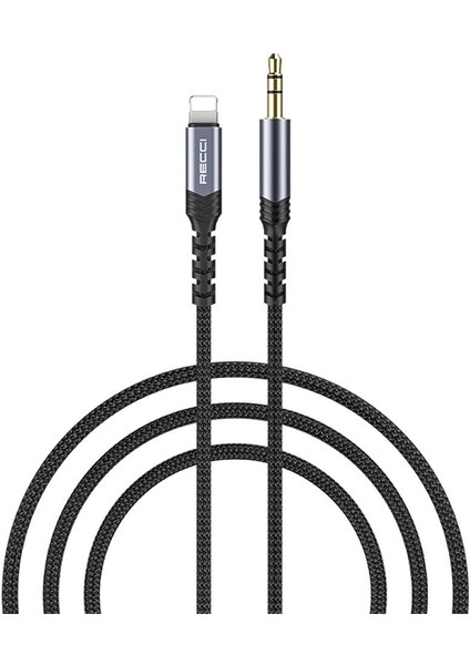 iPhone Aux Kablo Recci RDS-A26 Lightning To 3.5mm Aux Audio Ses Kablo 1.2 Metre