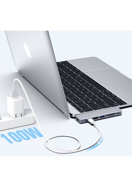 RH08 Type-C To Type-C/sd/tf/usb3.0/usb2.0/hdmı/thunderbolt 3 Bağlantılı 7in2 Hub