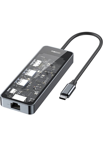 RH17 Type-C To Type-C PD100W/USB3.0/HDMI/TYPE-C/RJ45 Bağlantılı 6in1 Hub