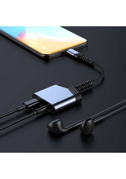 RDS-A19 Type-C Pd 2in1 Şarj ve Audio Aux Ses Adaptörü