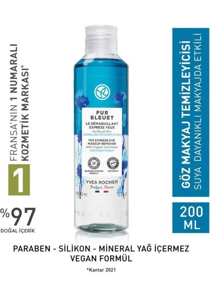 Çift Fazlı Göz Makyaj Temizleyici - Tüm Ciltler / Pur Bleuet 200 ml