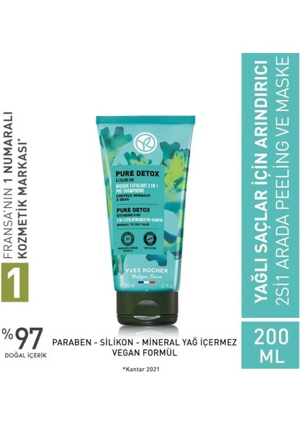 Arındırıcı 2si1 Arada Peeling ve Maske - Yağlı Saçlar / Pure Detox 200 ml