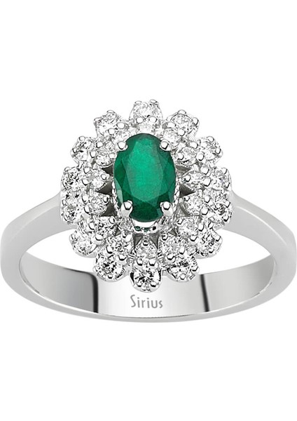 Pırlanta ve Oval Zümrüt Taşlı Anturaj Yüzük 0404R0191 fiyatları