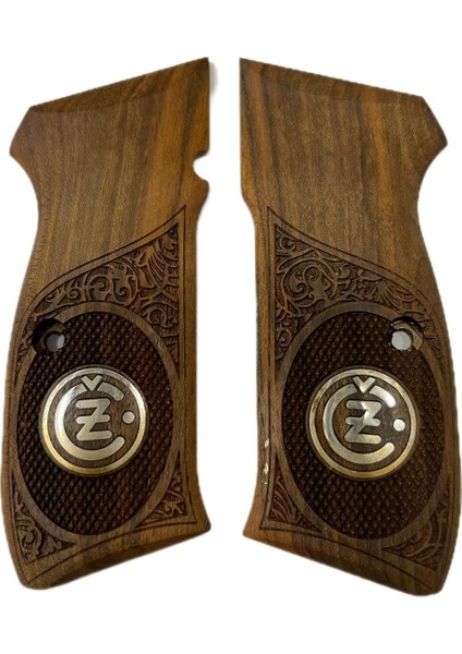 Cz 75 Ahşap Metal Logolu Işlemeli Kabze Cz 75 Ahşap Metal Logolu Işlemeli Kabze