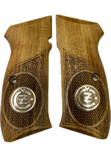 Cz 75 Ahşap Metal Logolu Işlemeli Kabze Cz 75 Ahşap Metal Logolu Işlemeli Kabze