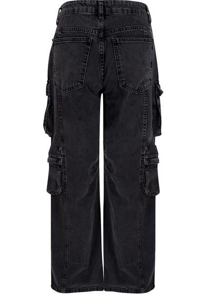 Kargo Cepli Denim Pantolon - Siyah fırsatları