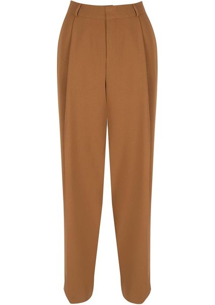 Bol Paça Krep Pantolon - Camel