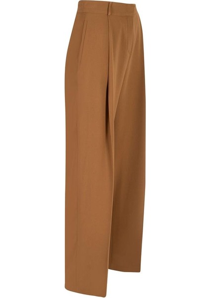 Bol Paça Krep Pantolon - Camel