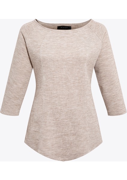 Beli Pencere Detaylı Bluz - Bej