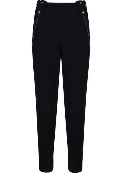 Fermuar Detaylı Krep Pantolon - Siyah modelleri