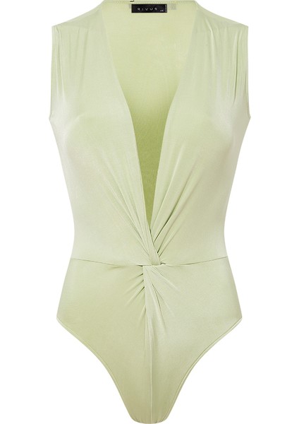Çıtçıtlı Kolsuz Ikonik Body - Çağla Yeşili
