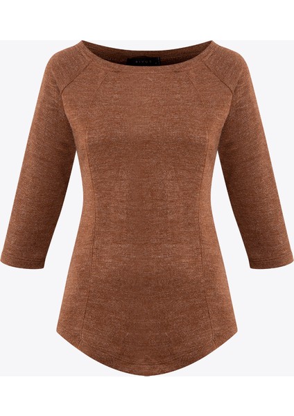 Beli Pencere Detaylı Bluz - Tarçın